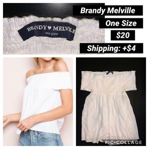 Brandy Melville White Off Shoulder Top